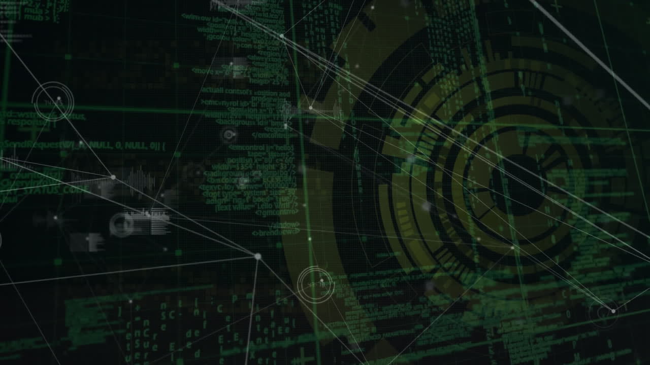 Animation af digitale data, der danner komplekse netværksmønstre og strukturer