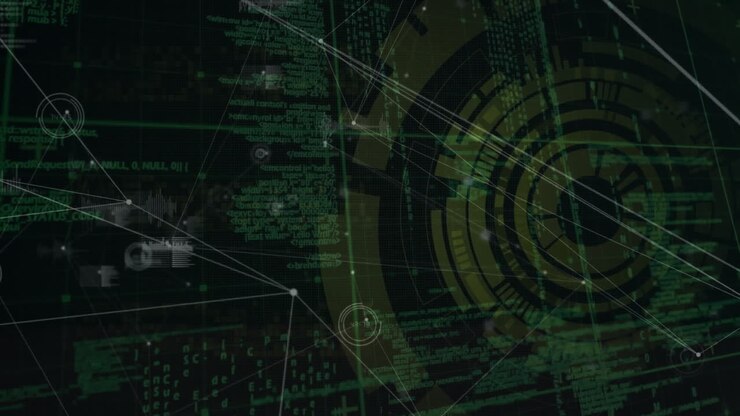 Animation af digitale data, der danner komplekse netværksmønstre og strukturer