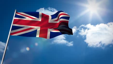 la bandera de la unión ondeando contra el cielo