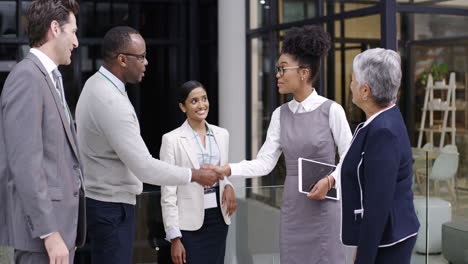 4k footages of a ground of businesspeople talking