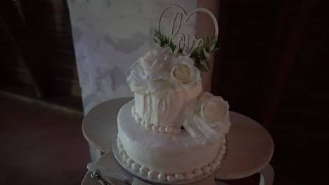 Pastel-De-Bodas-Glaseado-Blanco-Almacen-De-Metraje-De-Vídeo