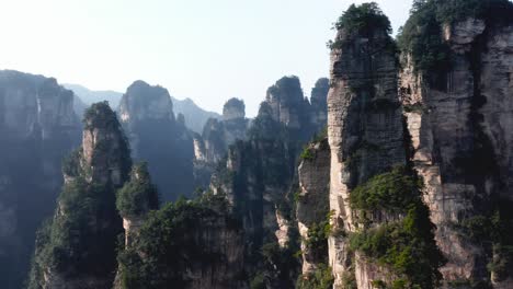 vertical sandstone pillars of zhangjiajie national park