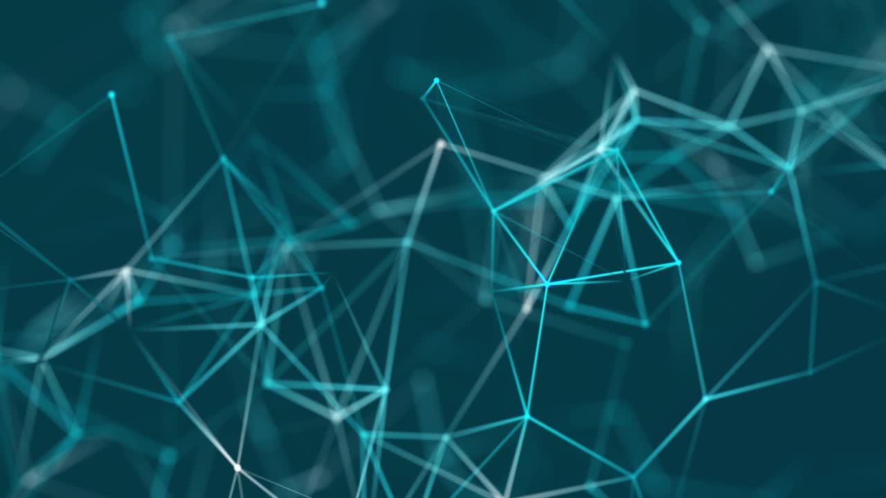 tecnología de datos e ilustración científica. fondo de movimiento abstracto de puntos y líneas conectados. renderización 3d. bucle sin costuras. 4k