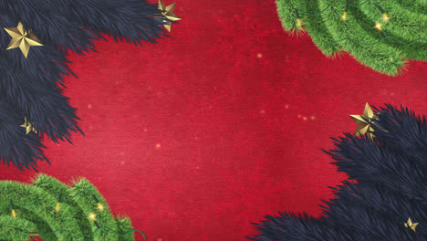 Rote,-Frohe-Weihnachten-Hintergrundanimation,-Baumblatt-Dekorationsornament-Mit-Alphakanal