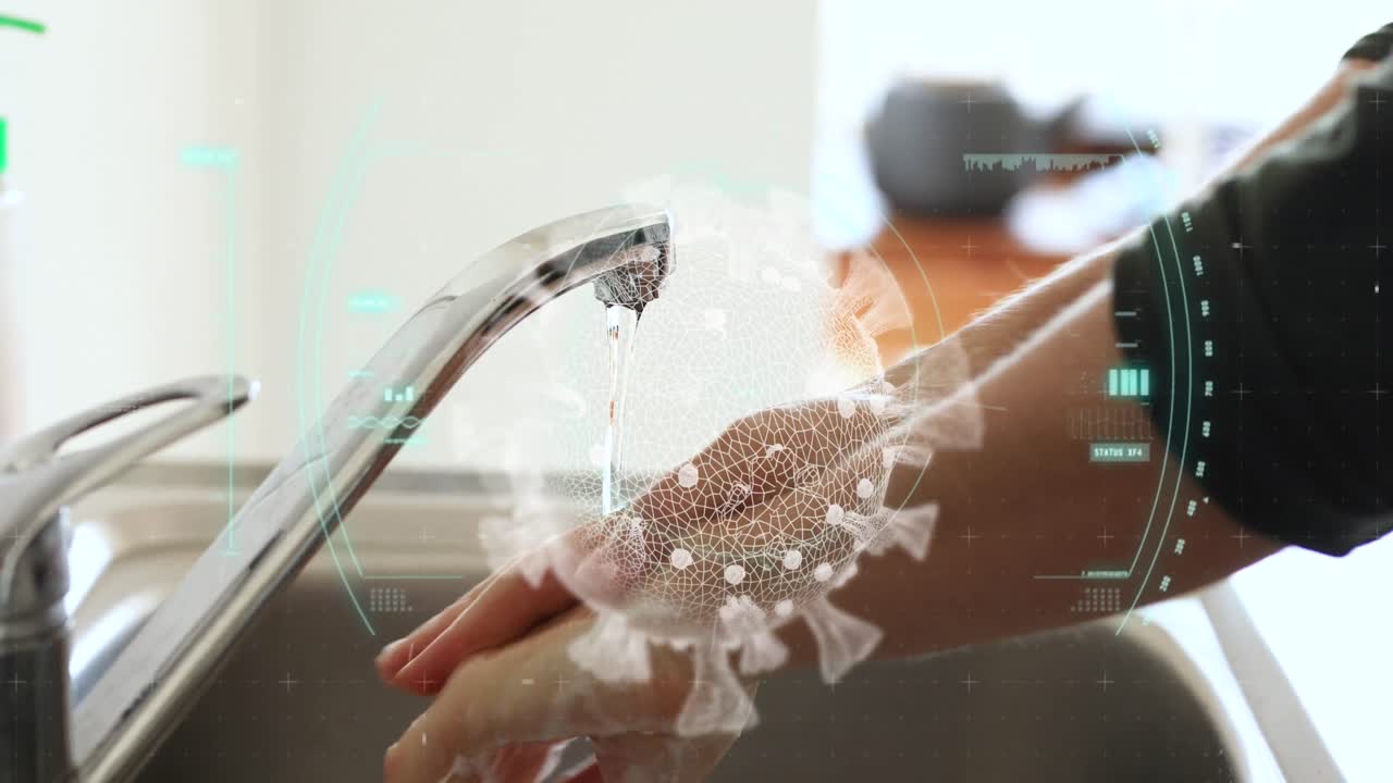 손을  ⁇ 는 것에 대한 코로나바이러스 분석.