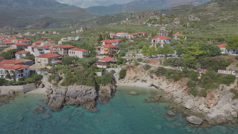 aerial view on kardamyli, greece. tourism in europe