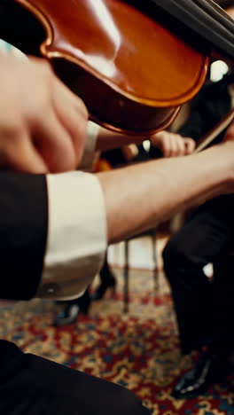 string quartet performance in elegant room