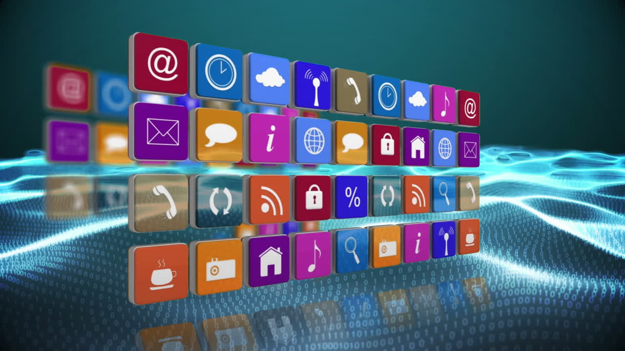 animación de iconos de medios a través de codificación binaria