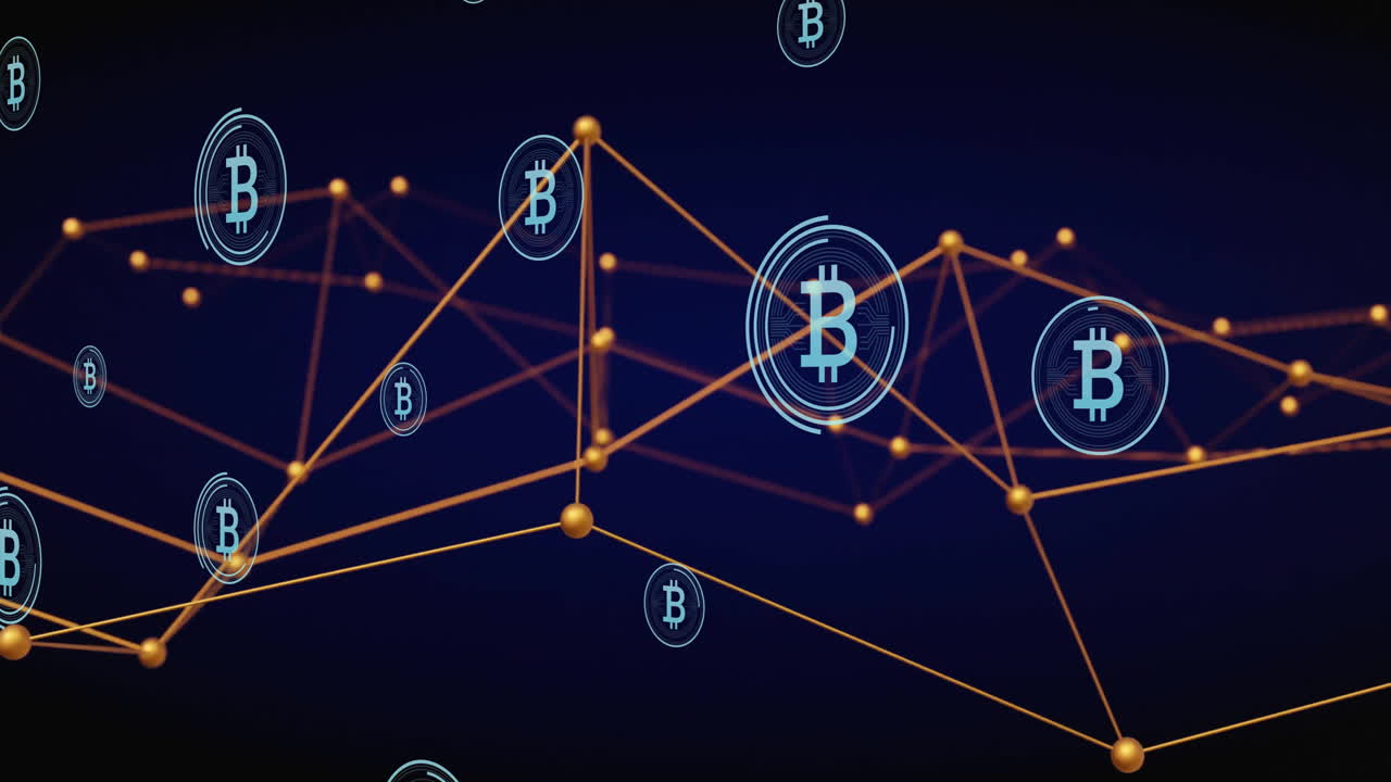 animación de la red de conexiones a través de bitcoins
