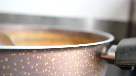 cooking soup in a pot