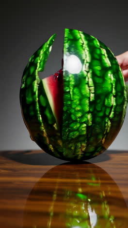 watermelon still life with reflection
