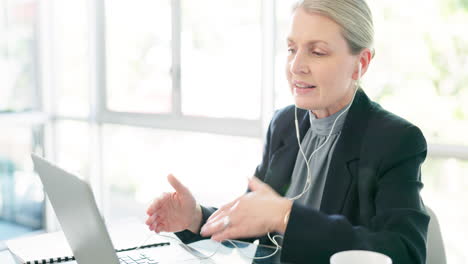 video call, networking and woman with a laptop