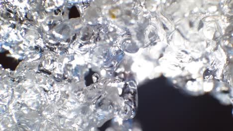 close-up macro view of sparkling ice crystals