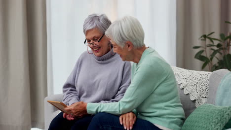 Happiness,-sofa-and-photo-frame-with-senior-women