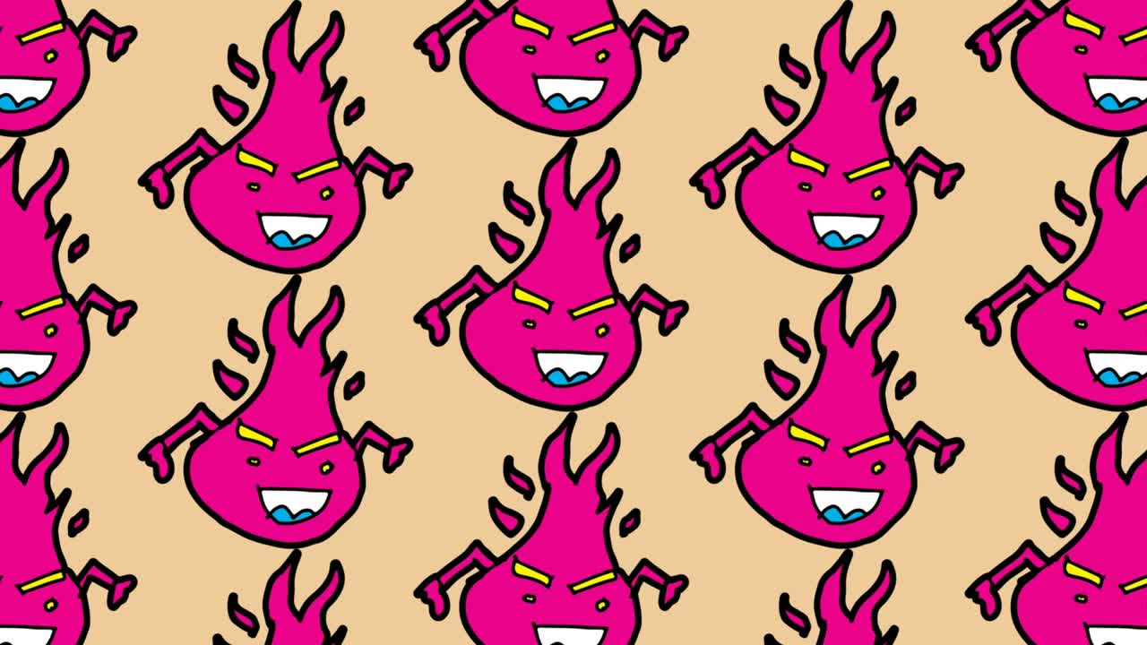 niños dibujando arte pop fondo sin costuras con tema de fuego