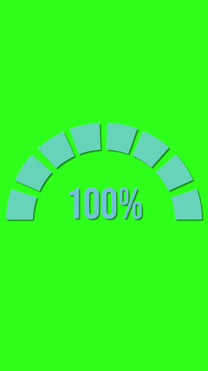 A smooth transition of percentage bars from 16% to 100% on a vibrant green background