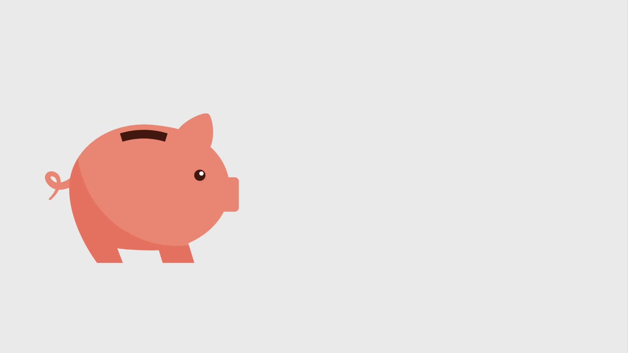 iconos de la mano poniendo dinero en la alcancía