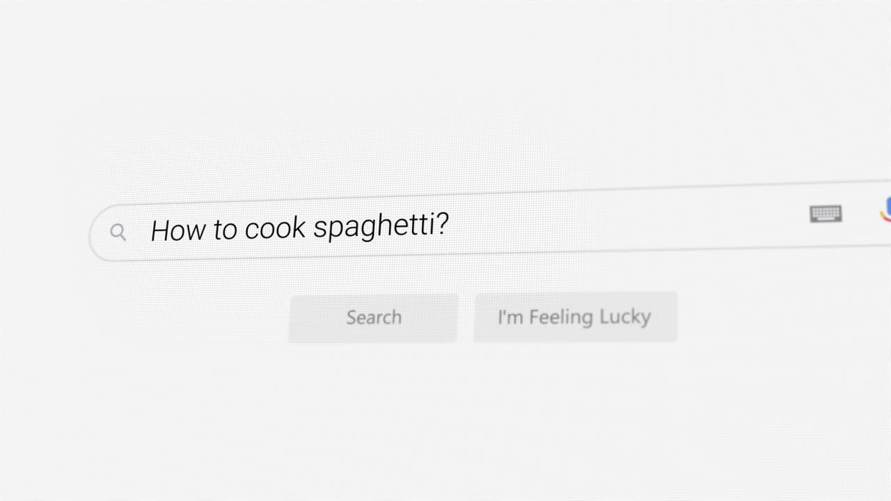 Searching for How to cook spaghetti? on Internet browser