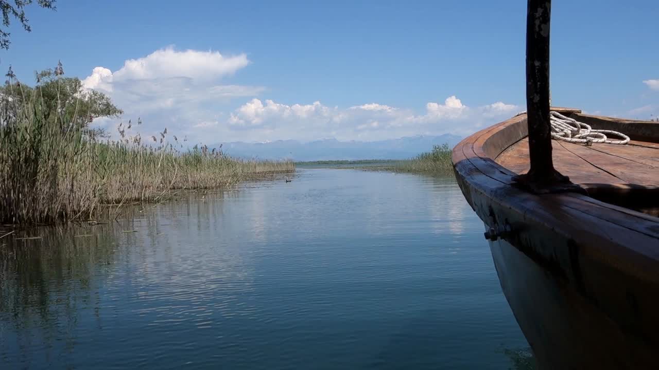 navigable canal in Lake Skadar or Lake Scutari, on the border of Albania and Montenegro