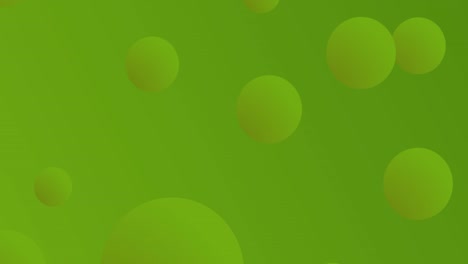 moving green balls and rows of white dots over green background