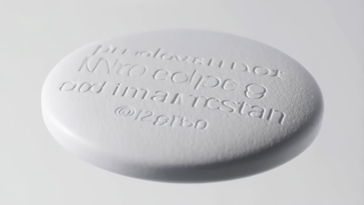 Close up of a white pill