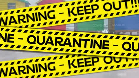 Digital-composite-video-of-yellow-police-tapes-with-warning-keep-out-quarantine-text