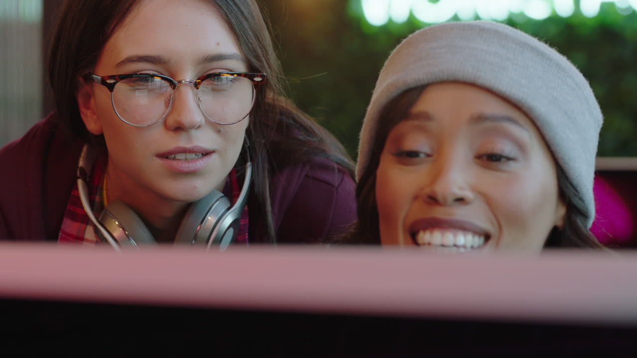 close up business people working caucasian team leader woman training intern discussing project manager pointing at screen sharing support enjoying teamwork communication in modern office