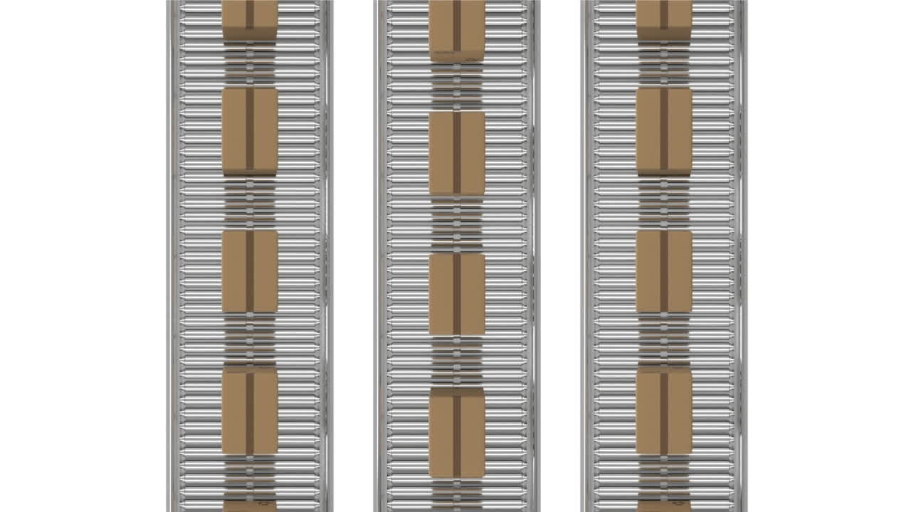 컨베이어 벨트 에 있는 패키지