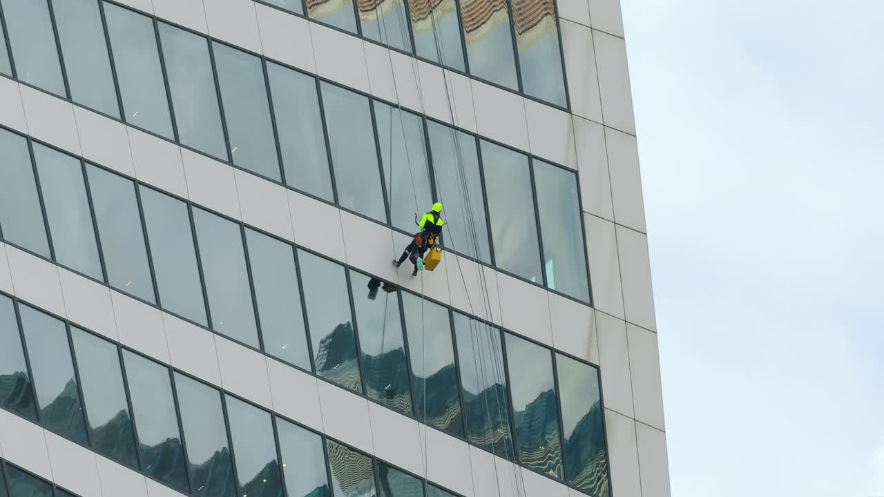 Professional Window cleaners at work