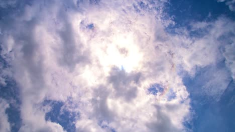 4k.time lapse solar halo of clouds halo (optical phenomenon)