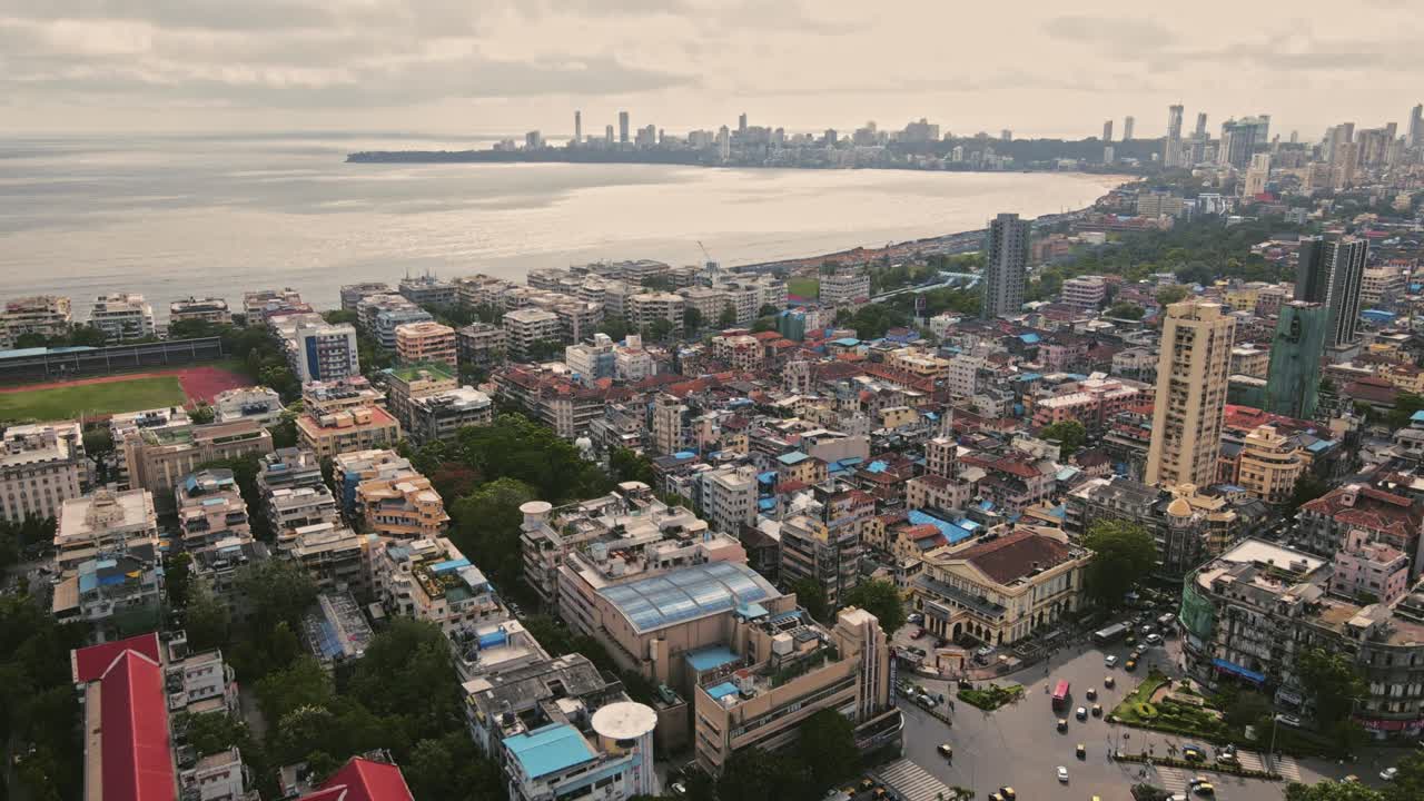vista aérea de la ciudad de mumbai, maharashtra, india.