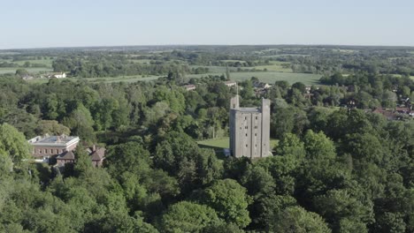 stunning view across lush green countryside with hedingham castle, halstead