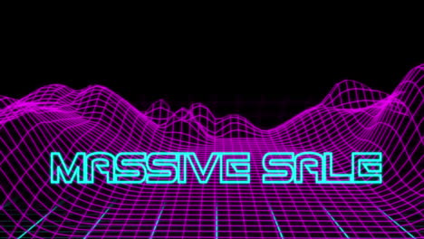 Neon-Massive-Sale-text-against-retro-digital-mountains-4k