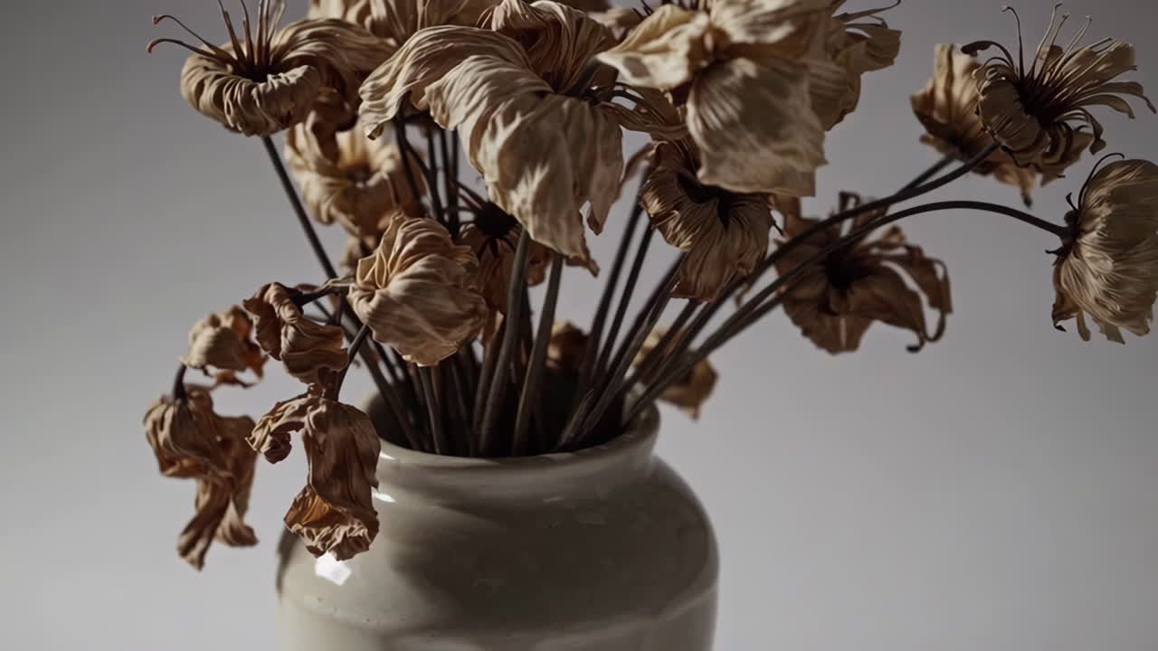 flores secas en un jarrón