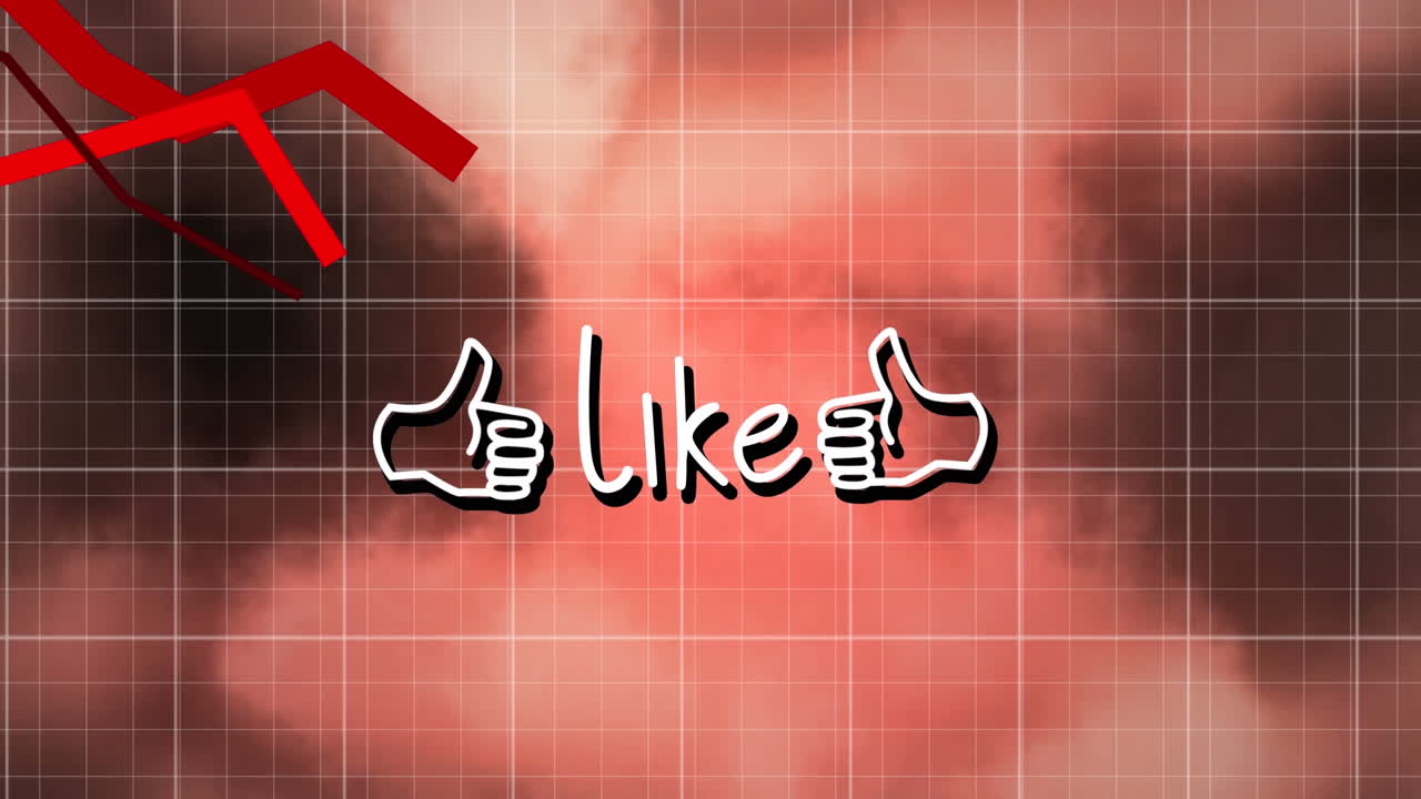 그리드와 구름진 하늘 위에 같은 텍스트의 애니메이션