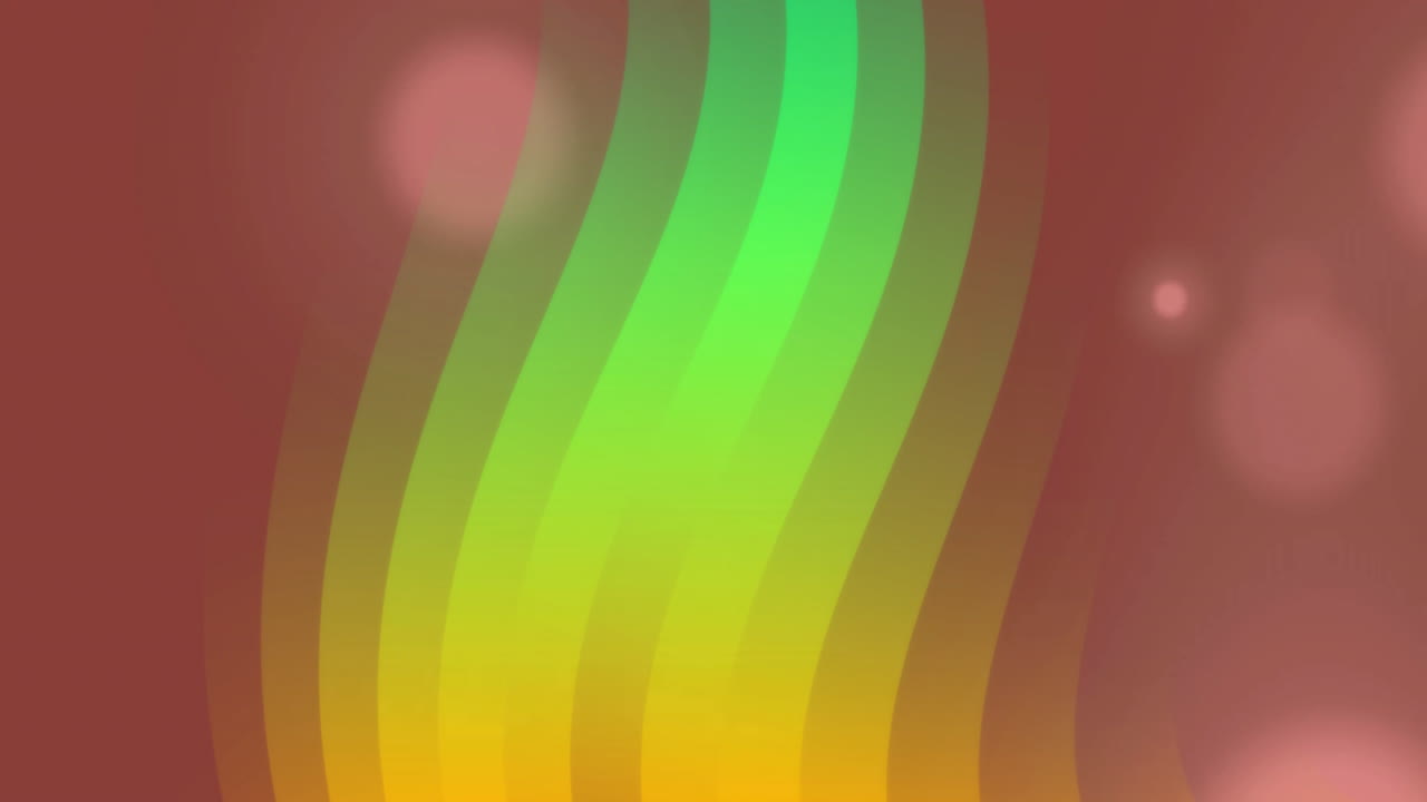 Animation of glowing light trials moving over orange background