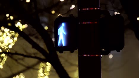 pedestrian traffic light switching from red to white