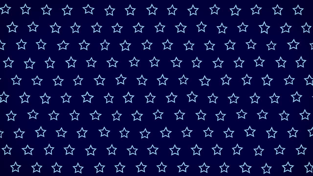 Forme di stelle con contorni tratteggiati e movimenti lenti con motivi geometrici che brillano e lampeggiano su uno sfondo scuro con gradiente, effetti visivi, grafica in movimento dinamica, linee astratte, colori blu navy