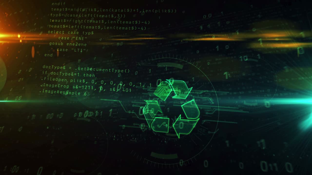 símbolo de reciclaje animación de túnel de bucle abstracto