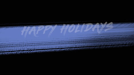 cheerful hand-painted banner blue happy holidays message on gradient background