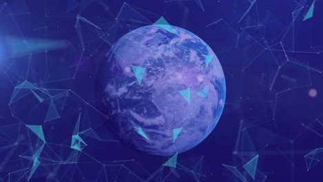 animación de la rotación del globo y red de conexiones