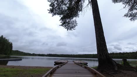 time lapse of clouds over a lake