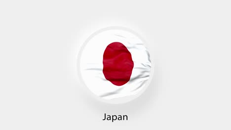 bucle de la bandera japonesa circular. bandera nacional animada de japón. realista de japón ondeando la bandera. 4k