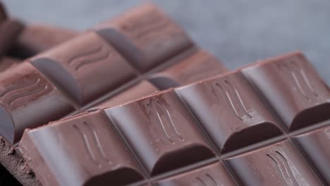 dark chocolate bars close up