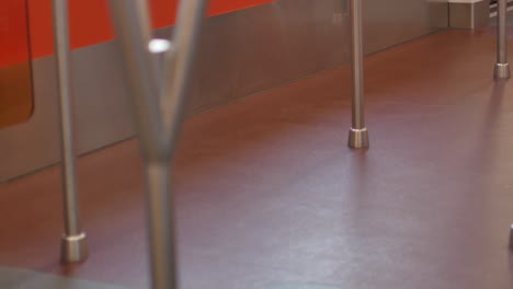 view to the floor inside the train-skytrain's commuter in daytime