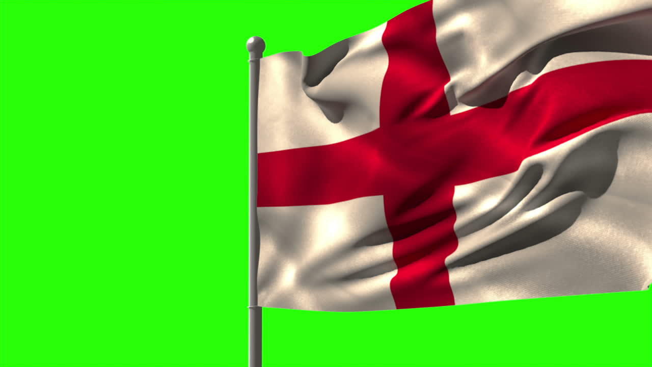 la bandera nacional de inglaterra ondeando en el mástil