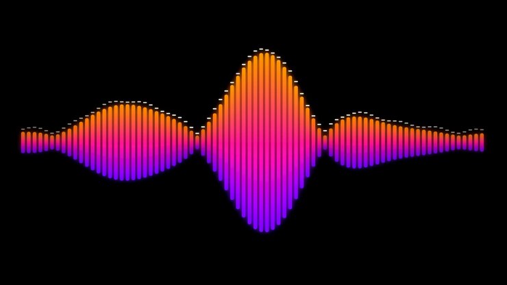 Animated Colorful Audio Waveform Visualization on Black Background