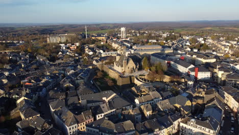 aerial view of a historic european town