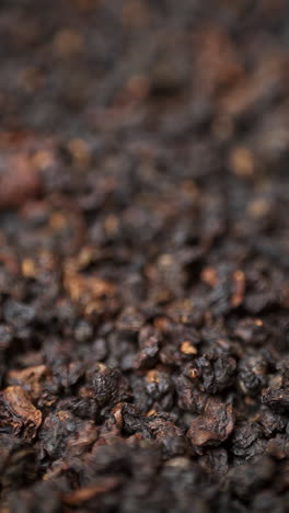 dried black tea leaves close-up