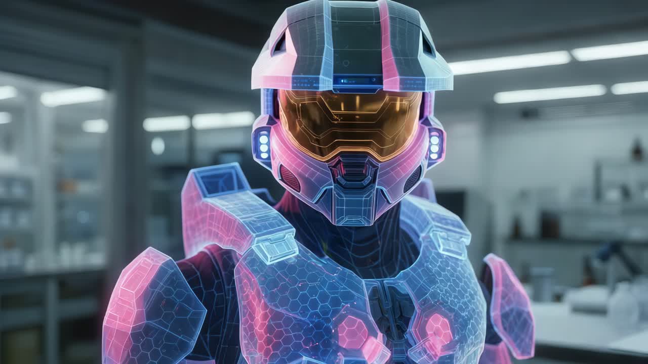 실험실에서 할로 캐릭터